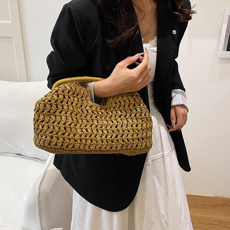 Elegant Woven Handbag Female Beach Straw Underarm Bag Versatile Exquisite Shoulder Bags Evening Bags For Women Gifts