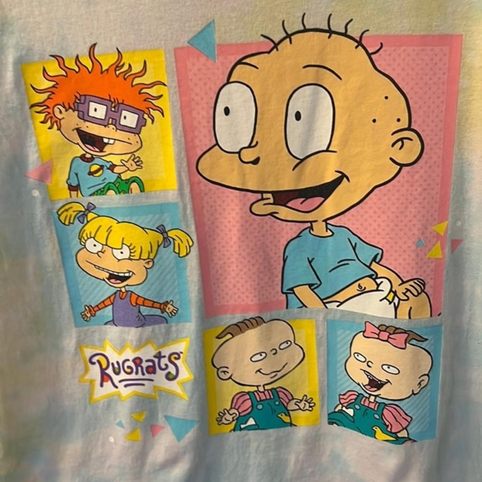 Nichelodeon Rugrats Tie Dye Short Sleeve Women’s T-Shirt Summer Cotton Festival XL