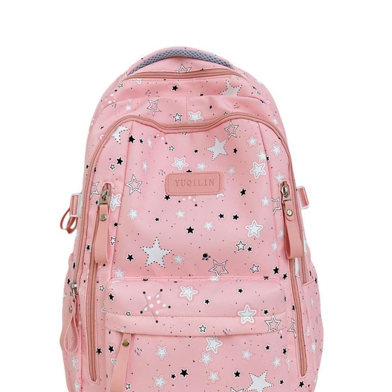 Student Schoolbag Junior High School High School Student Large Capacity Cute Star Backpack Women's New Casual Backpack