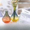European Rhombus Glass Small Vase Home Decoration Wedding Decoration Relief Glass Small Vase Tabletop Ornament