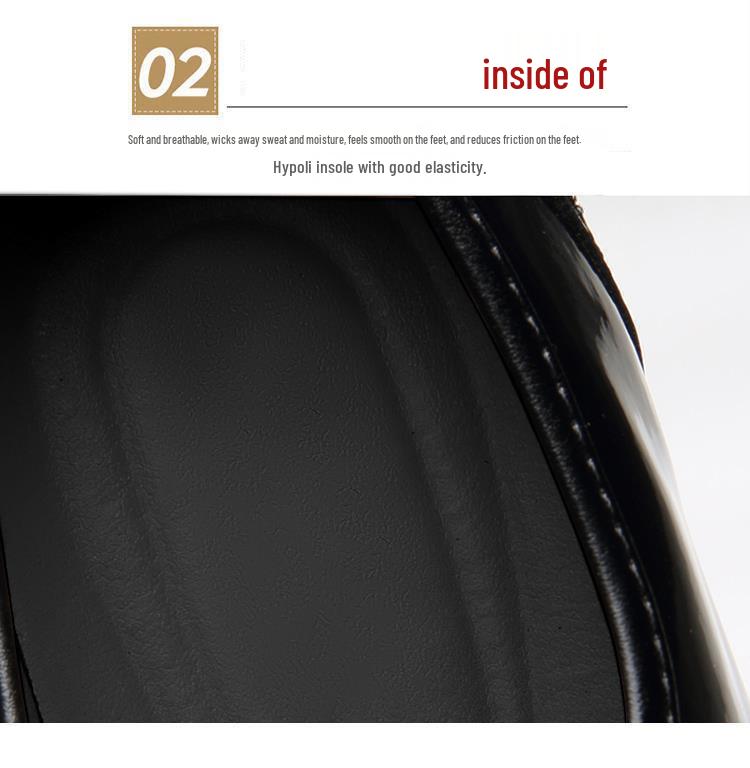 2025 Spring Men's Korean Style Fashion Casual Leather Shoes - Patent Leather Business Shoes