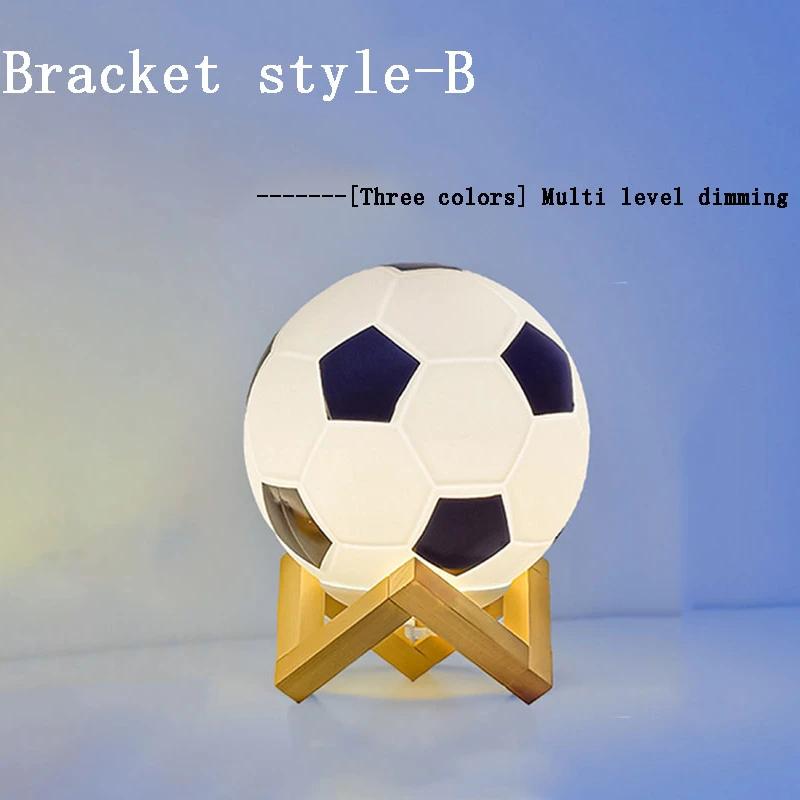 World Cup Football Remote Control LED Solid Wood Glass Small Table Lamp Remote Control Dimming Household Bedside Bedroom