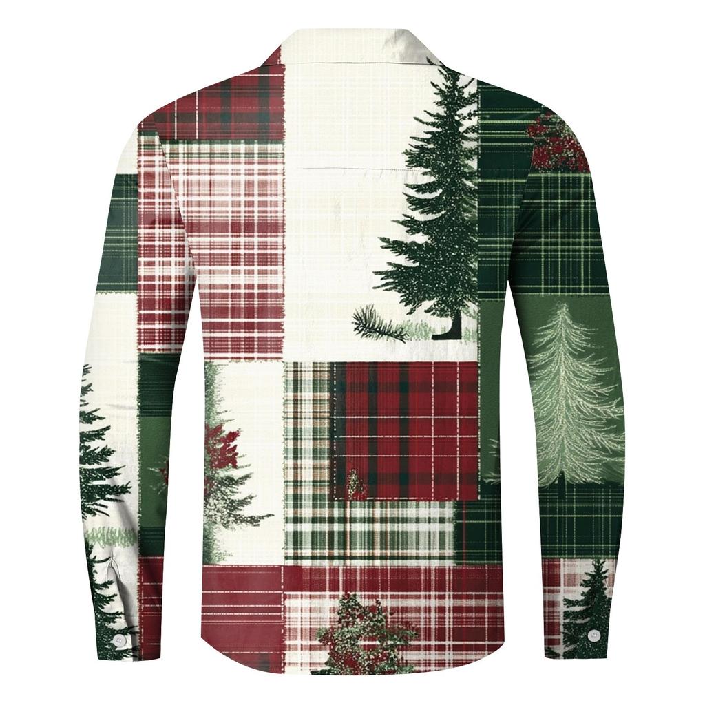 Pánská ležérní košile volného střihu s dlouhým rukávem Módní košile s klopou