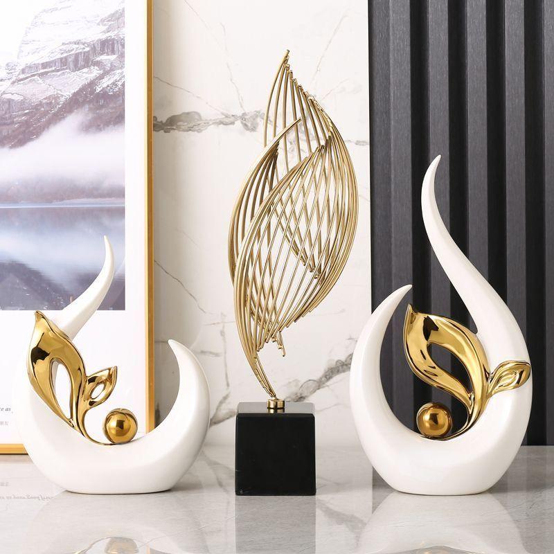 Modern High-end Luxury Ceramic Ornaments Artwork Home Livingroom Porch Figurines Decoration Cabinet Bookshelf Accessories Crafts