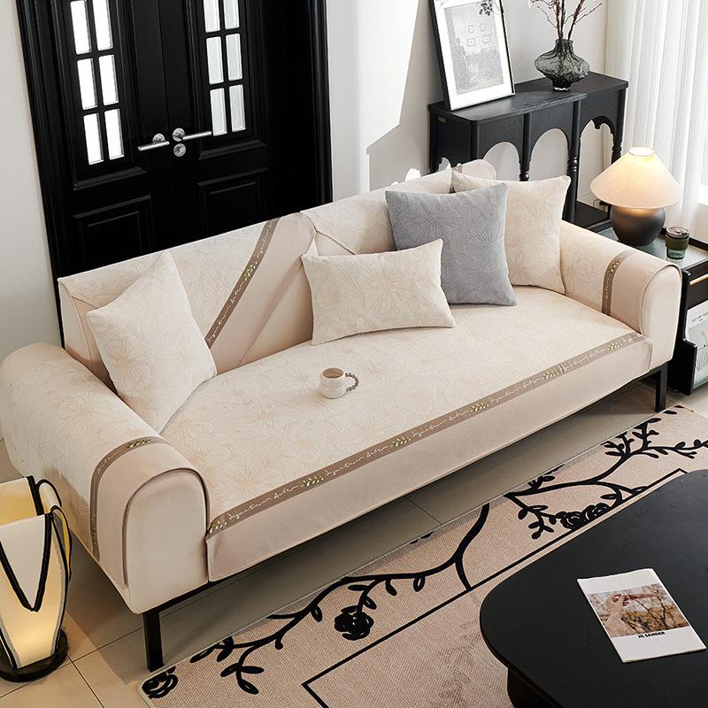 Французский коврик для дивана из синели с жаккардовым противоскользящим утолщенным — фото 4