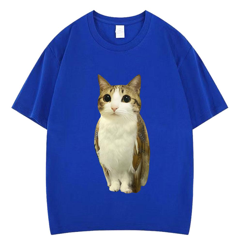 Cat Owl Funny Meowl Meme Brainrot Graphic Tshirts Unisex Unisex Fashion Short Sleeves Tshirt Cotton Oversized T Shirts Streetwear