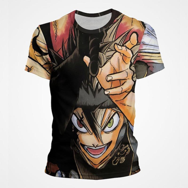 Black Clover Anime 3D Printed Unisex T Shirt Short Sleeve T Shirt For Men Cartoon Graphic Top Tees Otaku Summer Clothing
