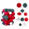 35pcs/set Velvet Christmas Ball Ornament Flocked Hanging Xmas Tree Ball Velvet Pendant Ball For Home Christmas Party Decoration