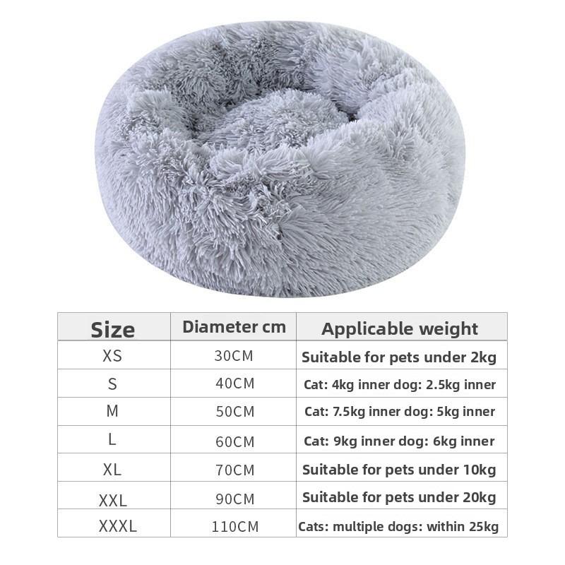 Langhaariger Plüsch Regenbogenfarben Verdickt und Erhöht Warmes Haustierbett, Winterhundebett, Ganzjährig Geeignetes Katzenbett