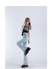 Women's High-Waisted Light Blue Micro-Flared Jeans - 2024 Spring/Autumn Versatile Long Pants.