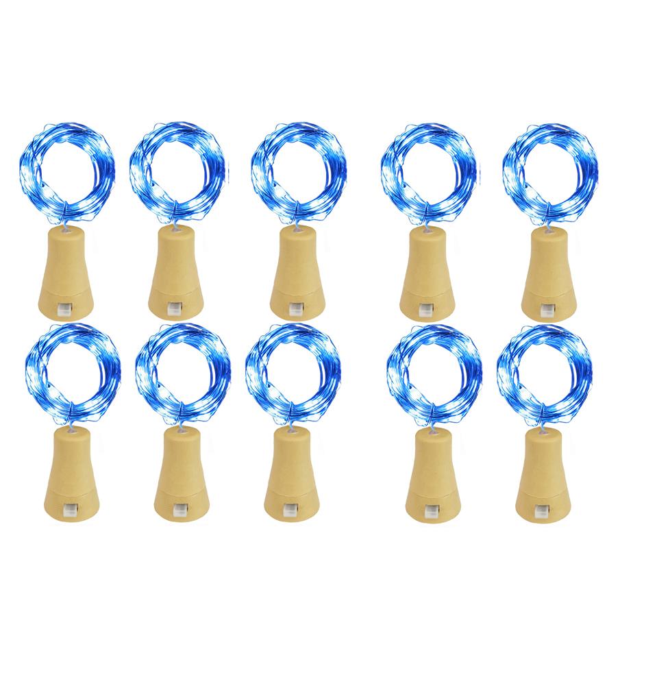 

10pcs Solar Cork String Lights, 2m 20LED Silvery Wire String, Bottle Stopper Lights, Bottle Cork Lamp Strings, Multiple Colors синій