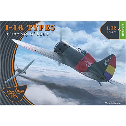 Clear Prop 1/72 Scale Spanish Civil War Republican Army I-16 Type 5 Over Spain Plastic Model Kit CPU72023 Molded In Color
