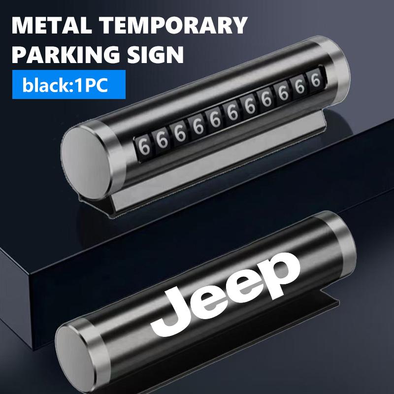 Car Phone Number Plate Temporary Parking Stickers Rotate Park Stop For Jeep Cherokee Wrangler JK Gladiator Compass Renegade AMU1