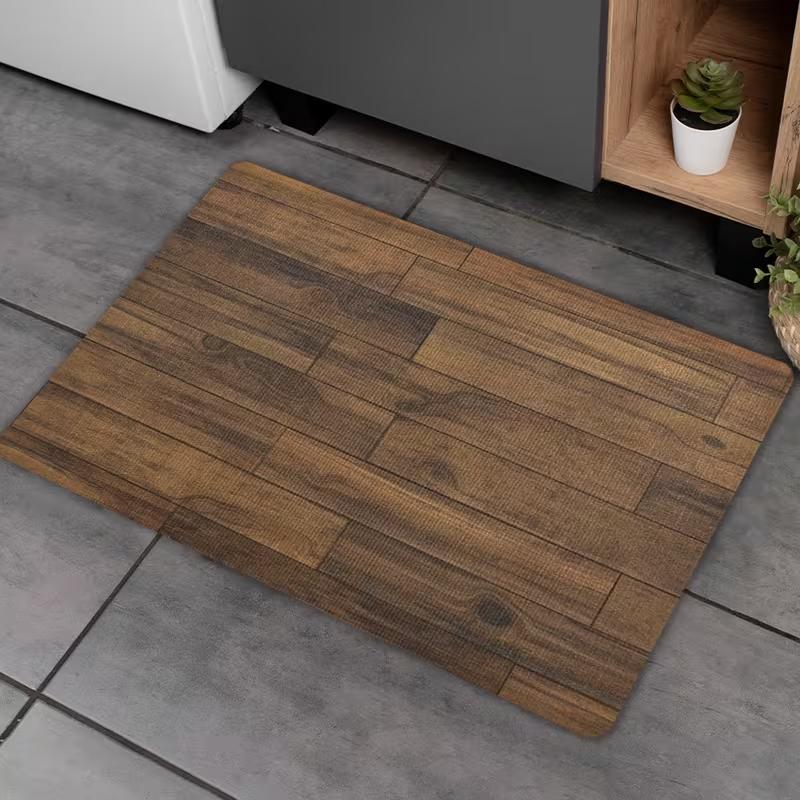 Wood Grain Anti Slip Door Mat for Indoor Outdoor Use Home Decor Living Room Dining Room Bedroom Kitchen and Terrace Area Carpets