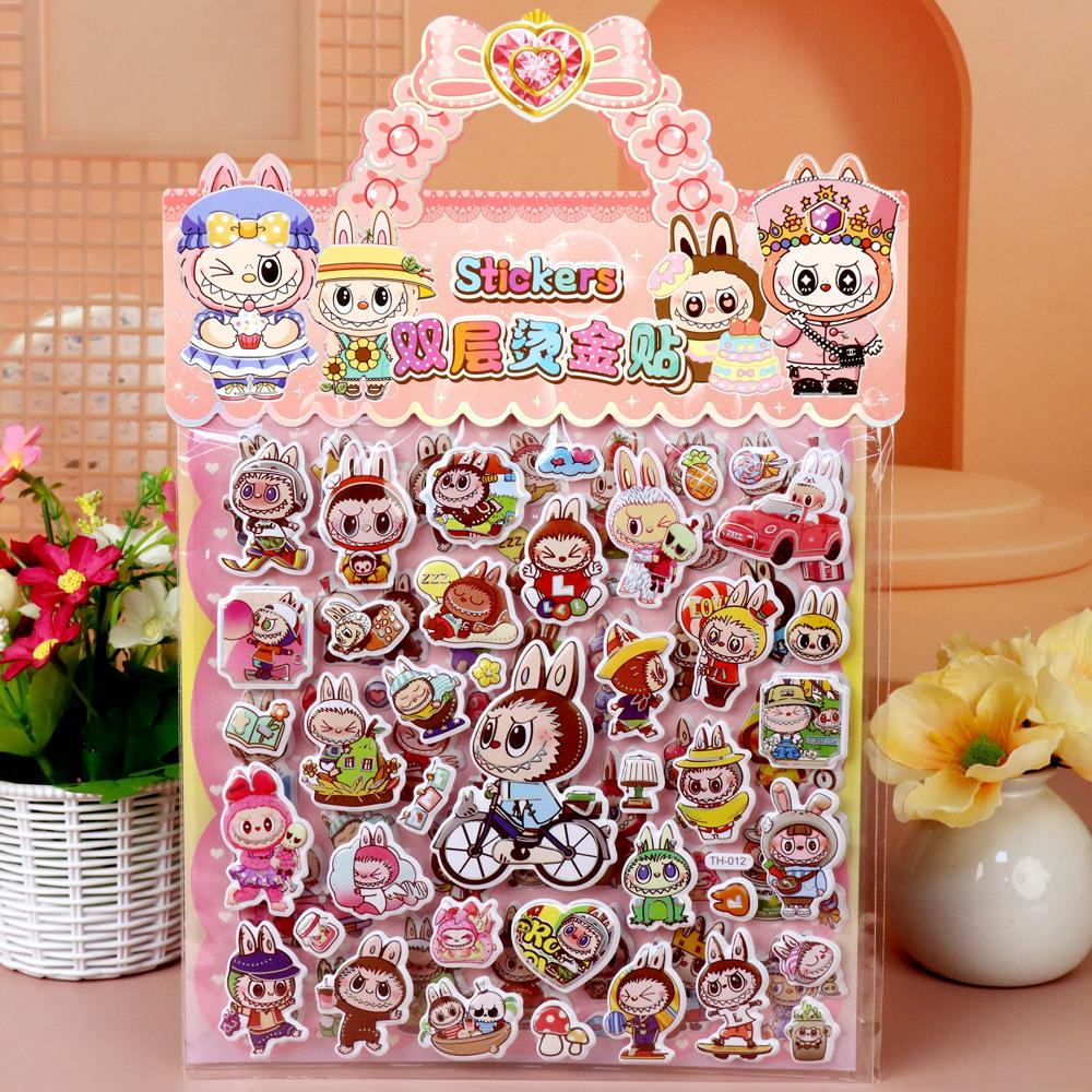 Children's Cartoon Double-layer Three-dimensional Bubble Sticker