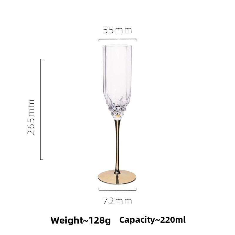 

Luxury Silver Plated Diamond Wine Champagne Glasses Set Crystal Highball Cup Home Barware 201-300ml