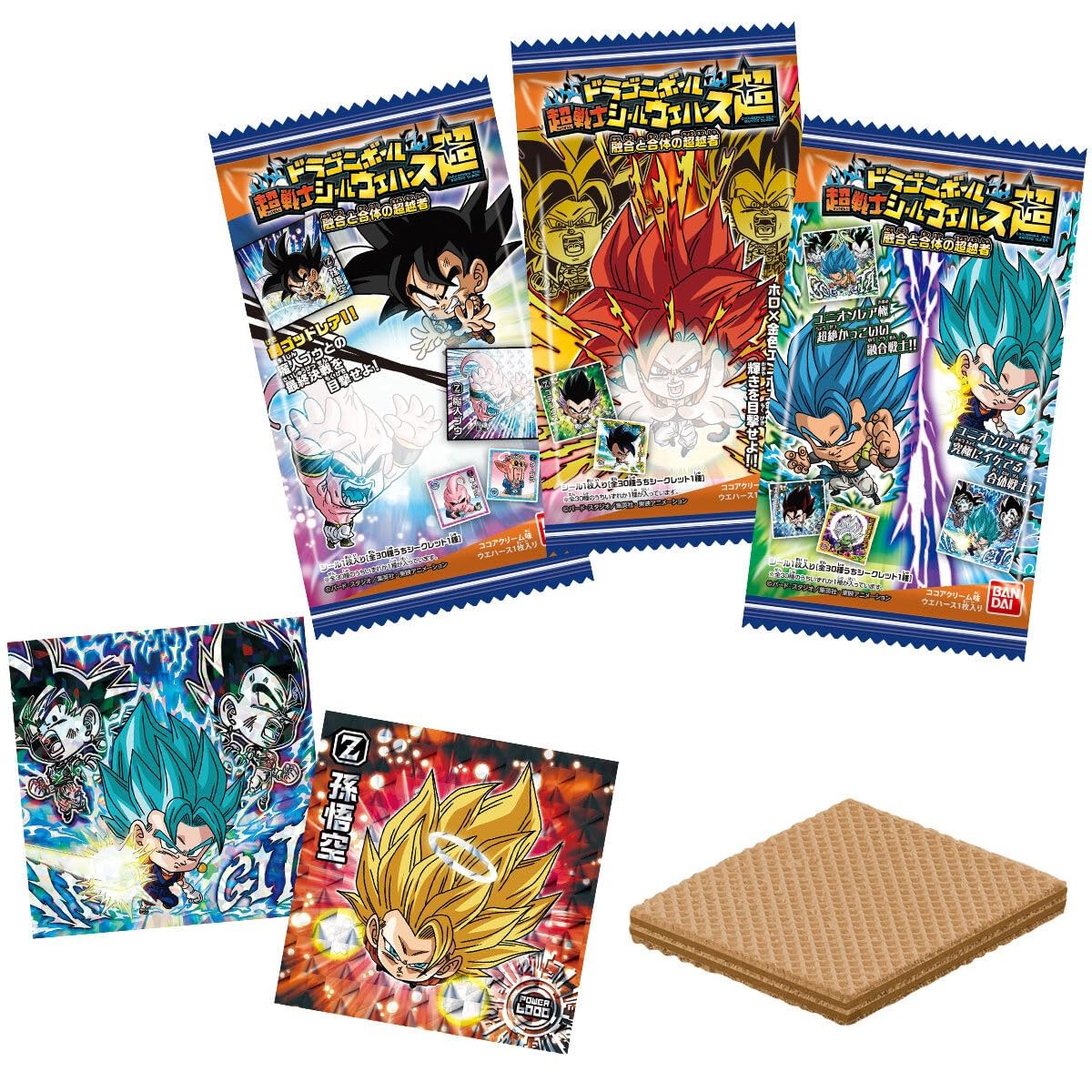 

BANDAI Dragon Ball Super Warrior Seal Wafers Super Fusion and Combination Transcendent Box Candy Toy 20-Piece