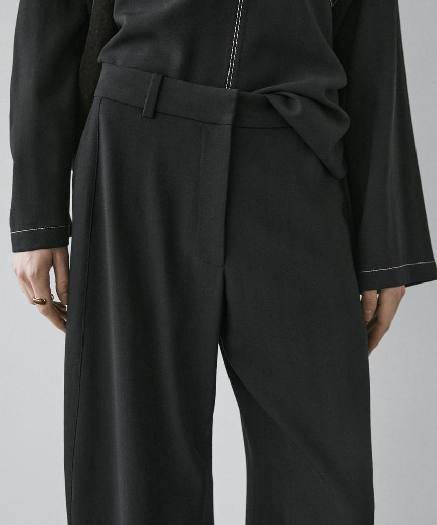 Masimodutti Wool Blend Stitch Detail Pants