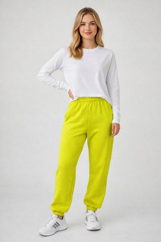 Sweatpants Women' Youth Insulated Fluff Fall Winter Lime