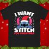 I Want Stitch For Christmas T Shirt Xmas Festive Tee Top Xmas Gift Tee
