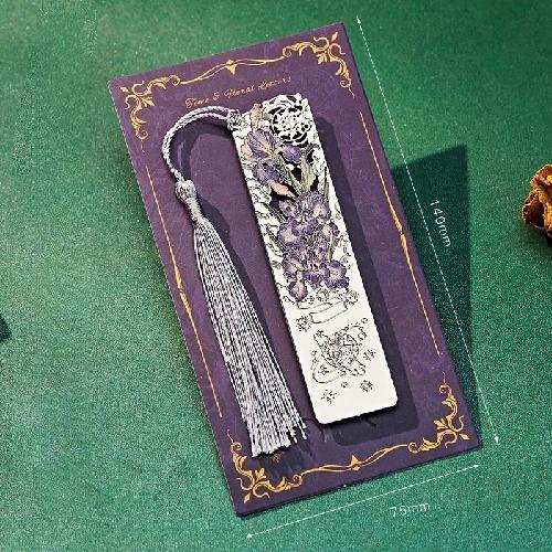 Vintage Feather Gold Stamped Metal Bookmark with Metal Chain Pendant Exquisite Bookmark Book Page Divider Office Stationery