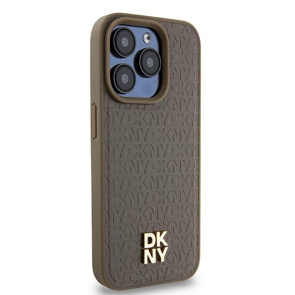 Dkny Dkhmp14Lpshrpsw Iphone 14 Pro6.1 Brązowy/Brown Hardcase Leather Pattern Metal Logo Magsafe