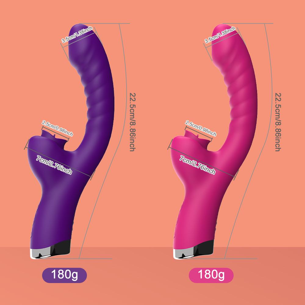 2 In 1 Vibrator for Woman, Vibrating Dildo, Clitoris Vibrator, G-spot Vibrator, Clitoris Suction Cup, Adult Sex Toys