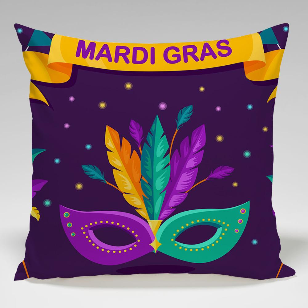 Patterns Of The Brazilian Carnival Throw Pillow Cover With Short Plush Print For Living Room Sofa Decoration Cushion Cover