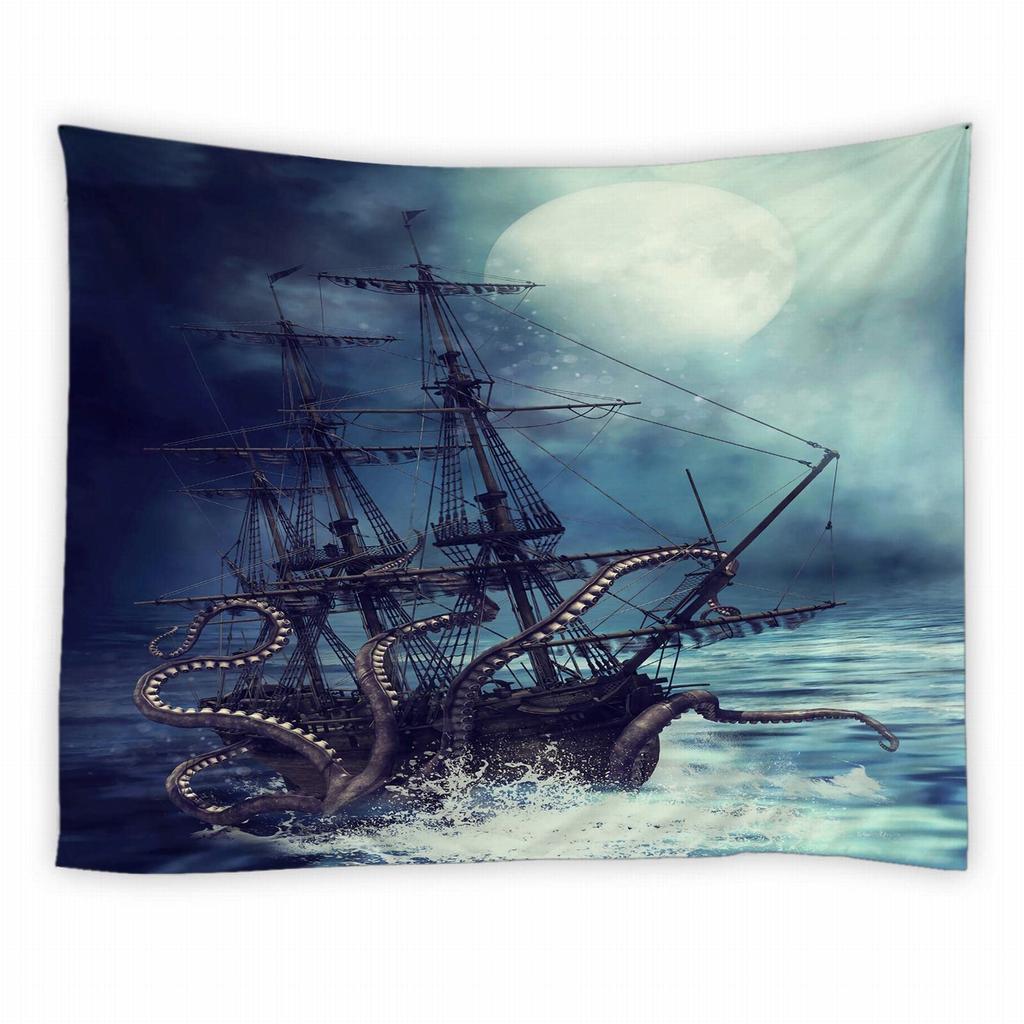Psychedelic Octopus Tapestry Ocean Monster Tapestry Abstract Style Tapestry Home Living Room Bedroom Dorm Decor Background Cloth