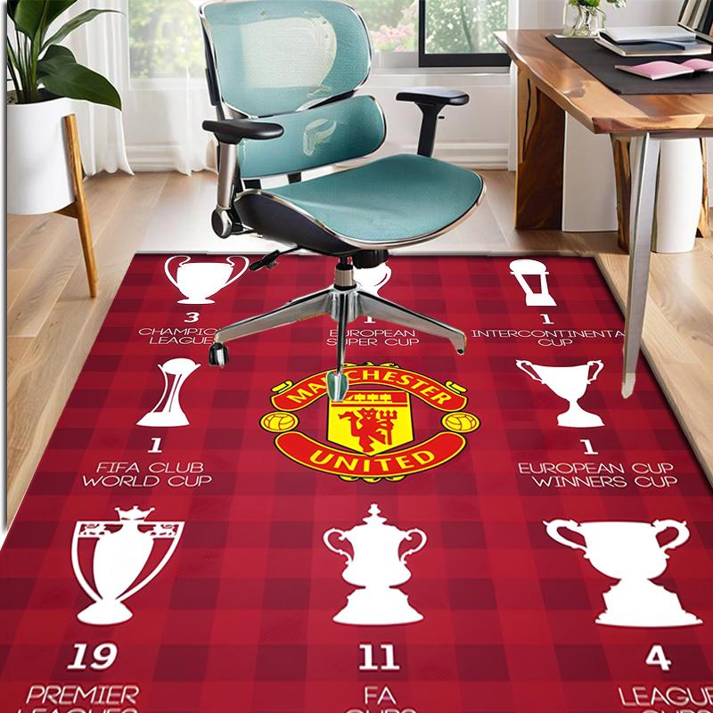 Tappeto con Fantasia Manchester United F.C., Tappetino da Interno/Esterno, per Picnic, Sala Giochi, Camera da Letto, Ufficio, Soggiorno, Tappeto Decorativo per la Casa, Regalo di Compleanno