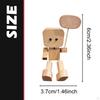 Shaking Wooden Man Figurine Car Dashboard Decor Accessories for Vehicle, Office Sturdy Versatile