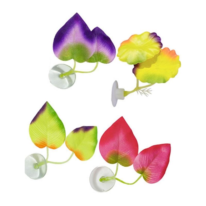 3Pcs Water Plant Leaves for Fish Tanks Aquarium Decorations Beautiful Appearance Artificial Plant Leaves Multicolored