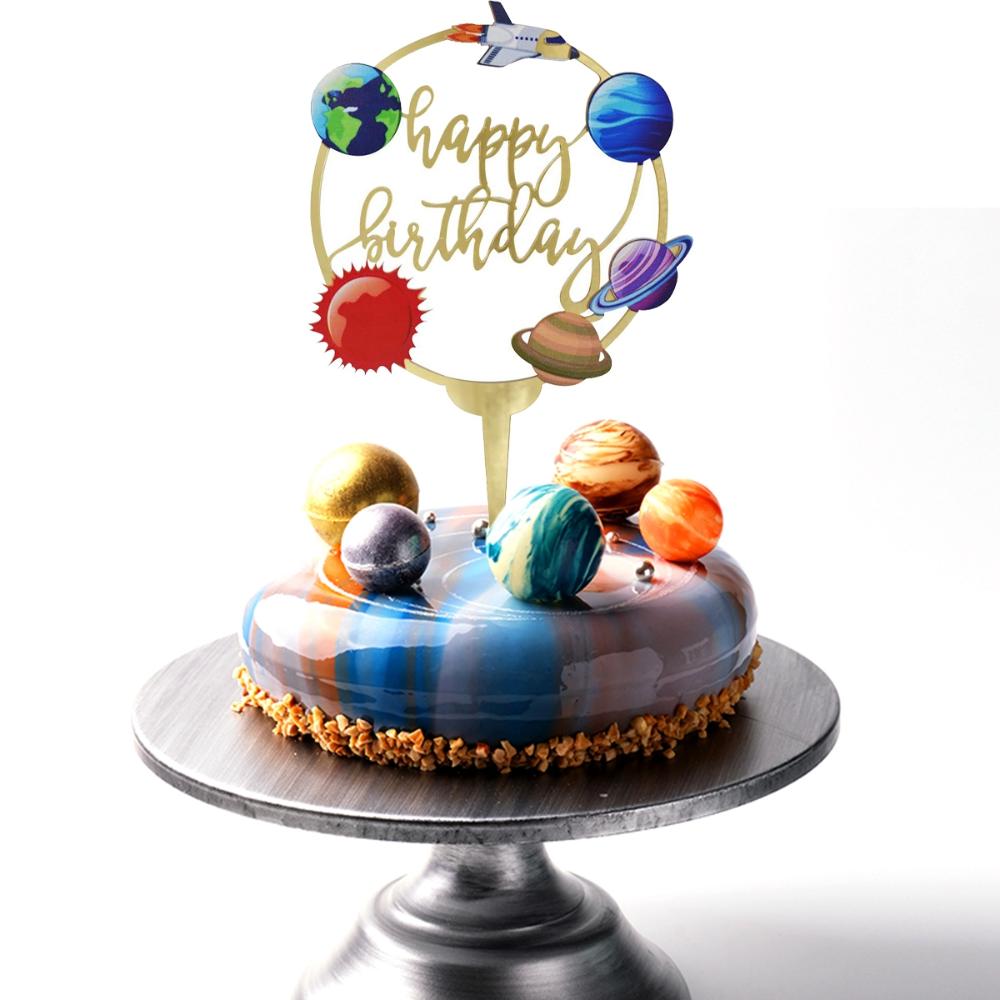 

Happy Birthday Kids Outer Space Party Supplies Baking Flags Cake Topper Cake Decorating Tools Outer Space