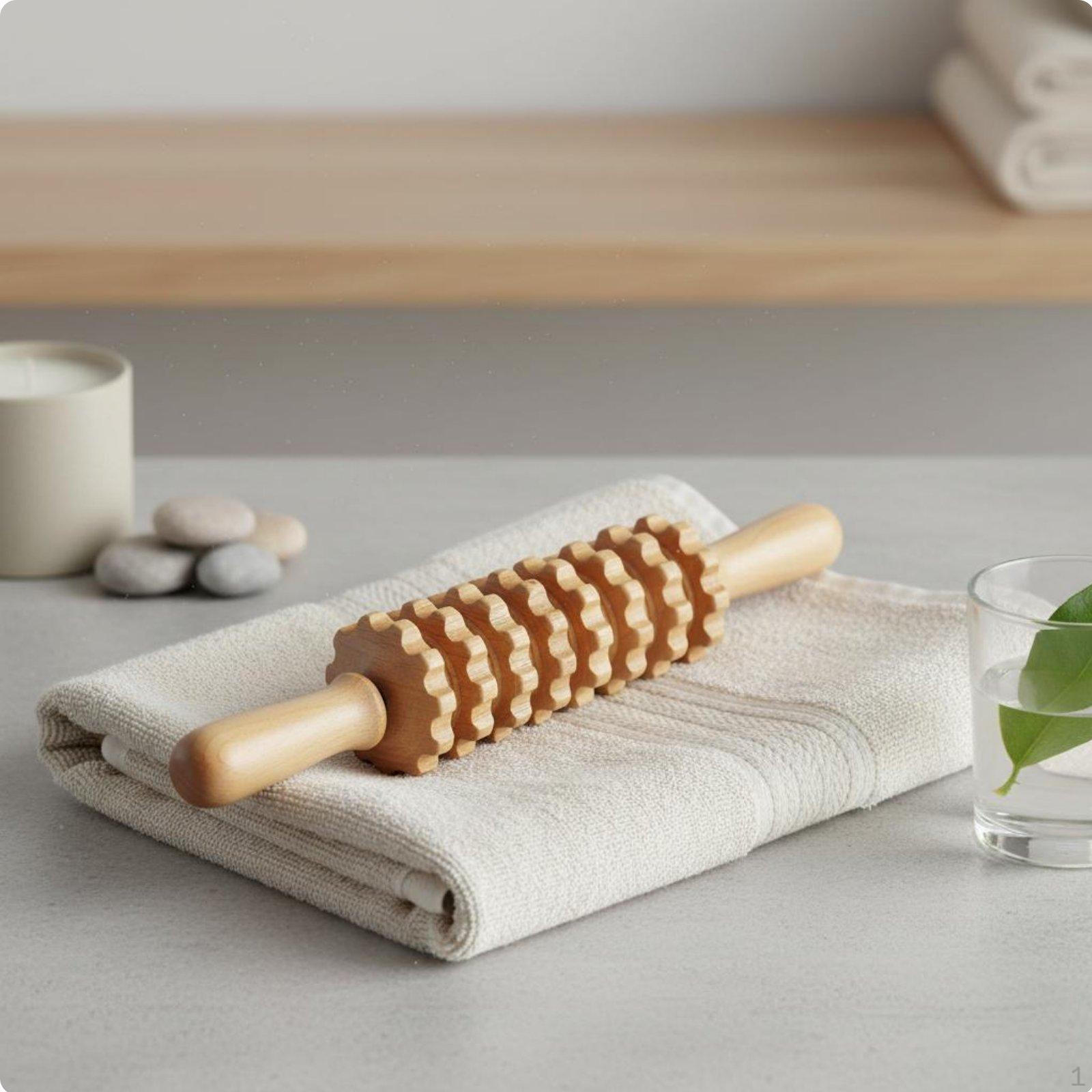 Wooden Massage Roller 360° Rotation Portable Wood Therapy 9axis Beech
