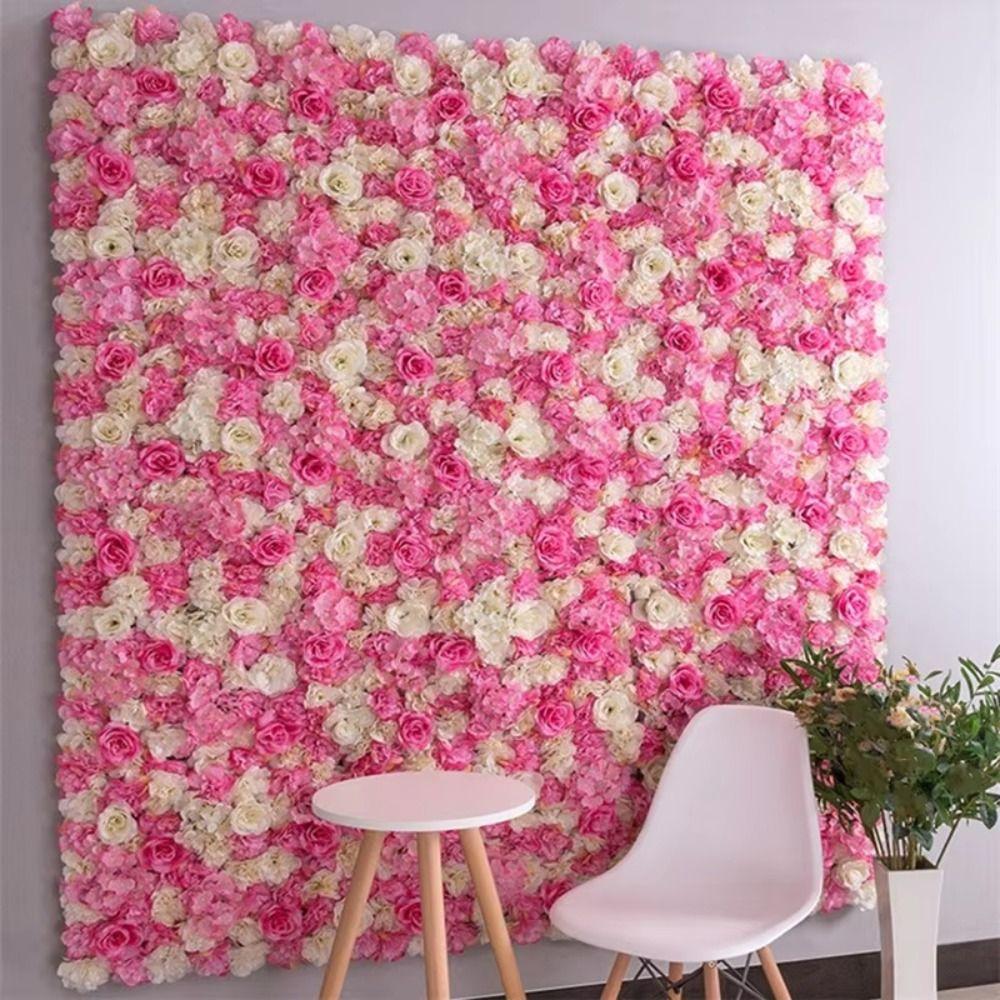 Realistic Wedding Wall Backdrop Handmade Rose Wedding Background Silk Rose Flower Wall  Outdoor