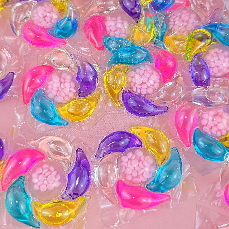 Sechs-in-Eins Waschperlen (10g) - Langanhaltender Duft, Weichmachende & Fleckenentfernende Waschmittel-Pods