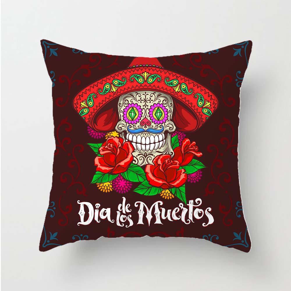 Throw Pillowcase Square Zipper  Scary Skull Women's 3D Printed Decorative