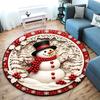 Cute Christmas Day Gift Bell Santa Claus Snowman Christmas Tree round rug Home Soft Decorative Anti slip Chair Mat Carpet Outdoor Floor Mat Carpet 109