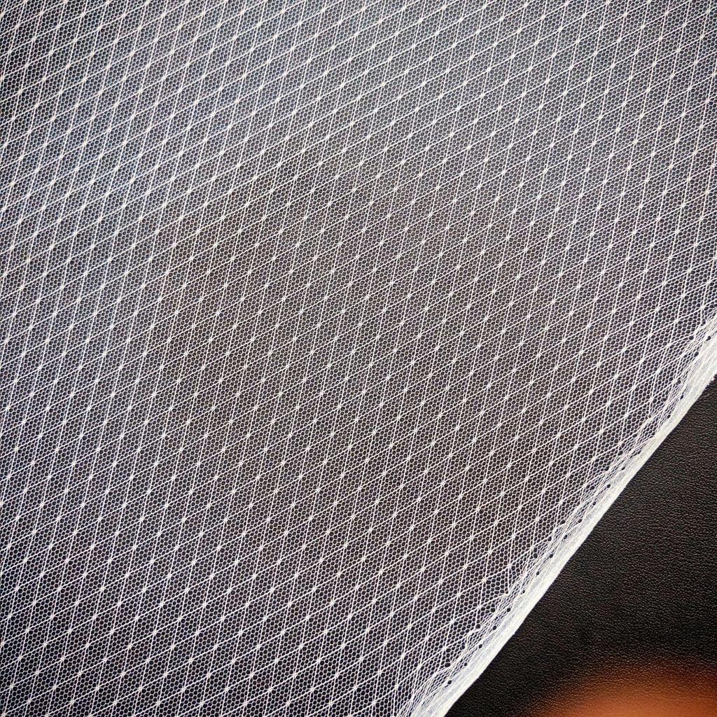 Black & White Transparent Diamond Lace Soft Mesh Fabric for Sexy Base Layer Clothing