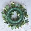 M-Modern-Faux Boxwood Wreath 12.9Inch Artificial Green Leaves Wreath For Front Door Hanging Wall Window Wedding Party Decoration