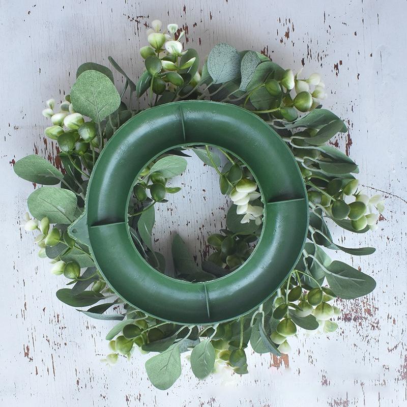 M-Modern-Faux Boxwood Wreath 12.9Inch Artificial Green Leaves Wreath For Front Door Hanging Wall Window Wedding Party Decoration