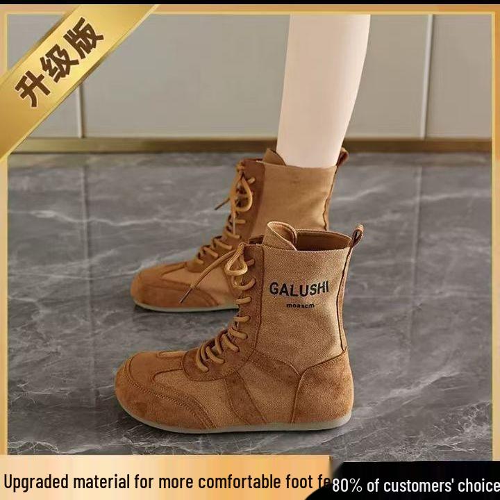 Damen 2025 Retro Canvas Stiefeletten mit weicher Sohle - Sommer Atmungsaktiv und Leicht für Wandern und Reisen