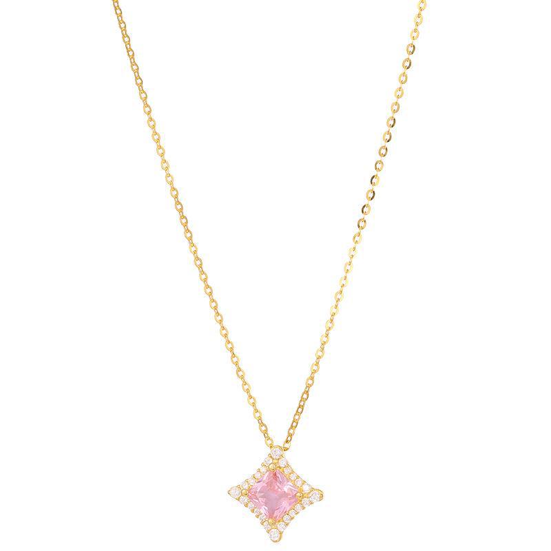 Banyan Tree S925 Silver Diamond-Shaped Clavicle Necklace - Women's Summer Light Luxury Design.