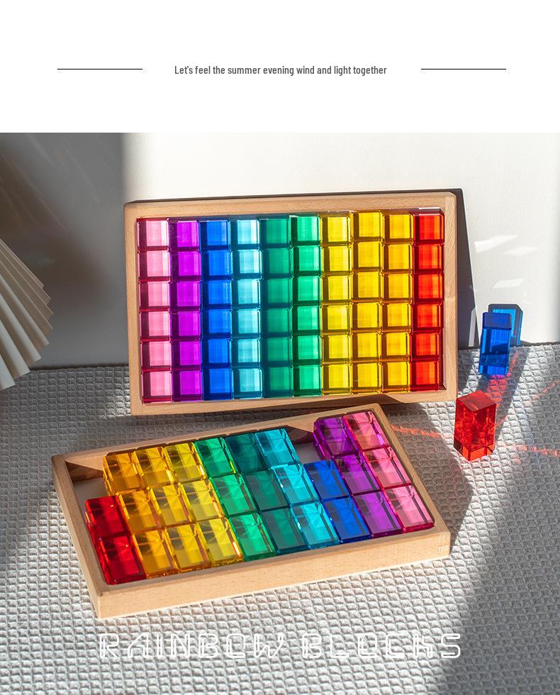 Acrylic Gem Building Blocks: High Transparency Children's Sensory Color Board for Early Education