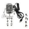 Vintage Microphone Guitar Robot Table Lamp Aluminum Retro Metal Robot Night Light for Bedroom Desk H