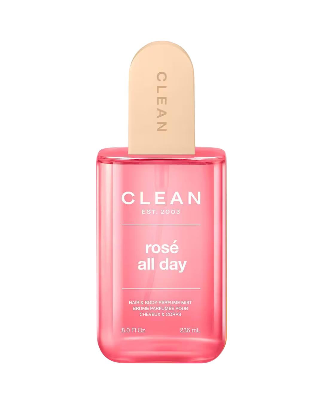 Sauber, Rose den ganzen Tag, Duftendes Haarspray, Für Frauen, 236 ml