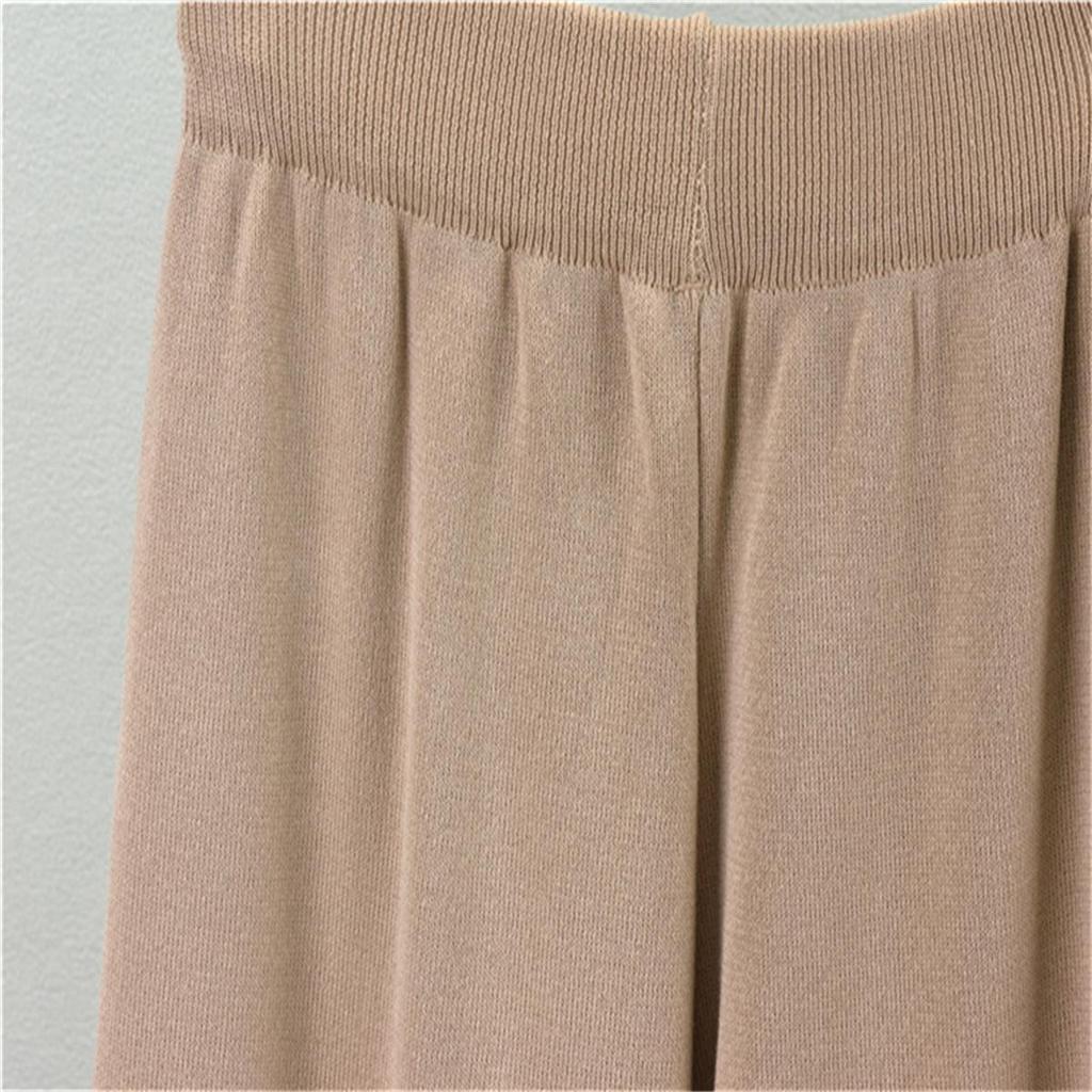 Höst Ny Mode kostym, Stickad Kofta Rem Lös Vida Ben Byxor Mode 3-delat Set för Kvinnor