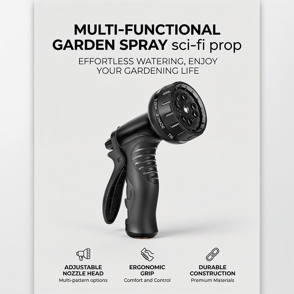 3x Telescopic Garden Water Hose with 10-Function High-Pressure Spray Gun for Watering and Car Wash