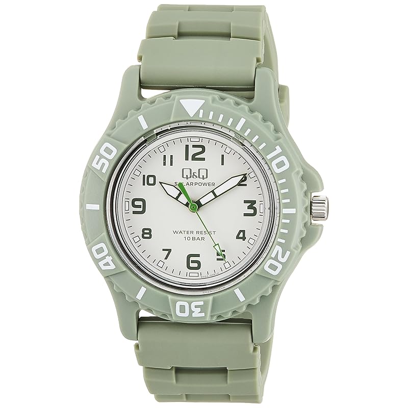 [Citizen QQ] Analog Solar Watch, 10 ATM Water Resistant, Urethane Strap, E02A-005VK, Men s, Green