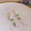 Premium pearl flower fringed earrings 2025 light luxury gentle temperament earrings niche personality earrings women